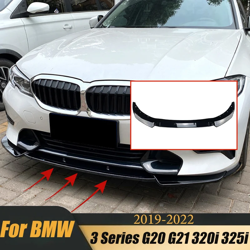 

For BMW 3 Series G20 G21 320i 325i 2019-2022 Car Front Bumper Splitter Chin Lip Spoiler Diffuser Guard Body Kit Tuning Protector