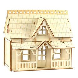 Wooden Miniature Doll House 3D Puzzle Building Model Kit DIY Assembled DollHouses Toys For Children Girls Birthday Gift