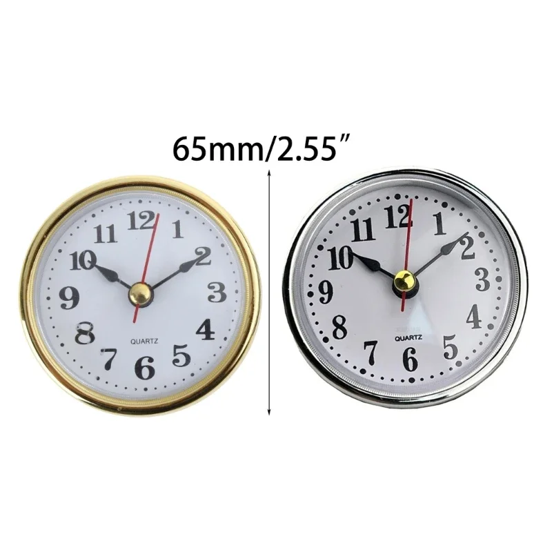 Mini Clock Mechanism Arabic Numerals Movement Insert Round Clocks DIY Part Accessories 65mm Diameter