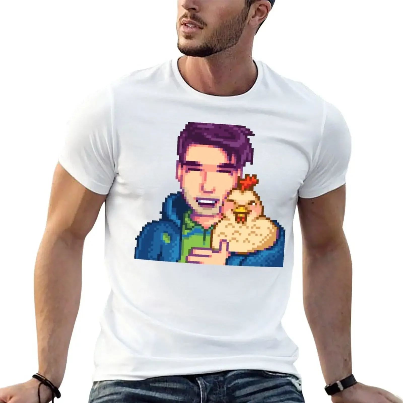 New Shane and Chicken T-Shirt graphic shirts vintage clothes men clothings