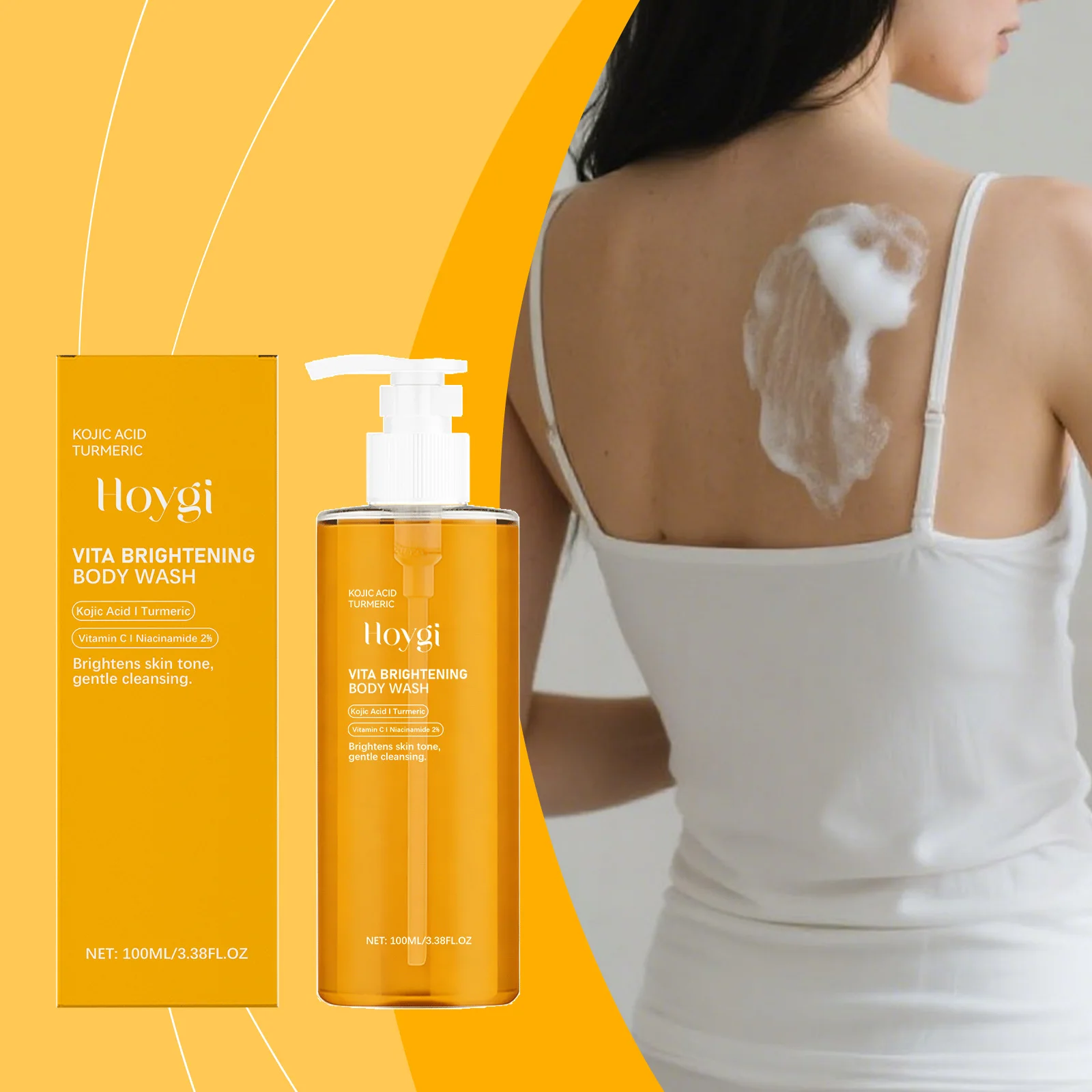 

Гель для душа с койевой кислотой и куркумой для осветления, увлажнения, очищения и смягчения кожи