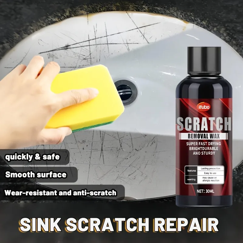 Multi-Purpose Scratch Repair Cream: Blurs Scratches, Fixes Yellowing, Brightens Acrylic/Resin/Metal Sinks & Bathtubs