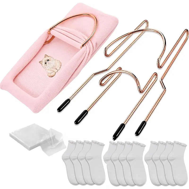 PHFU-Sock Embroidery Hoop Set For Machines - 3-Piece Hoops (Adult & Child) + 50 Backing Sheets & 6 Practice Socks