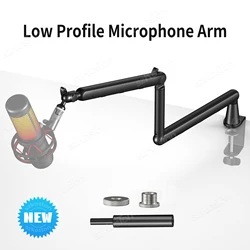 Adjustable Microphone Stand Low Profile Mic Arm Extended Riser with Cable Management Microphone Boom Arm for SM7B MV7 AM8 K688