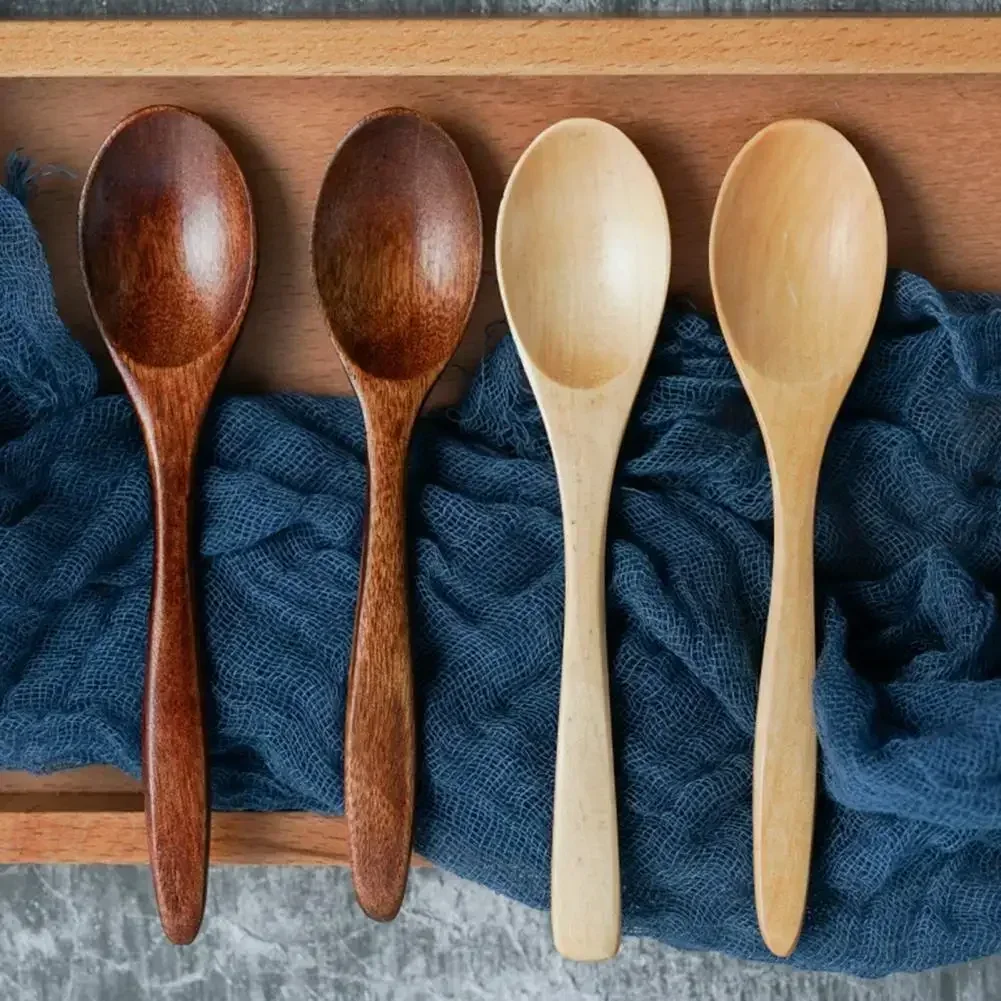 Stirring Spoon Wood Soup Spoons Eating Mixing Stirring Cooking Long Handle Spoon Japanese Coffee Mixing Spoon Kitchen Utensils