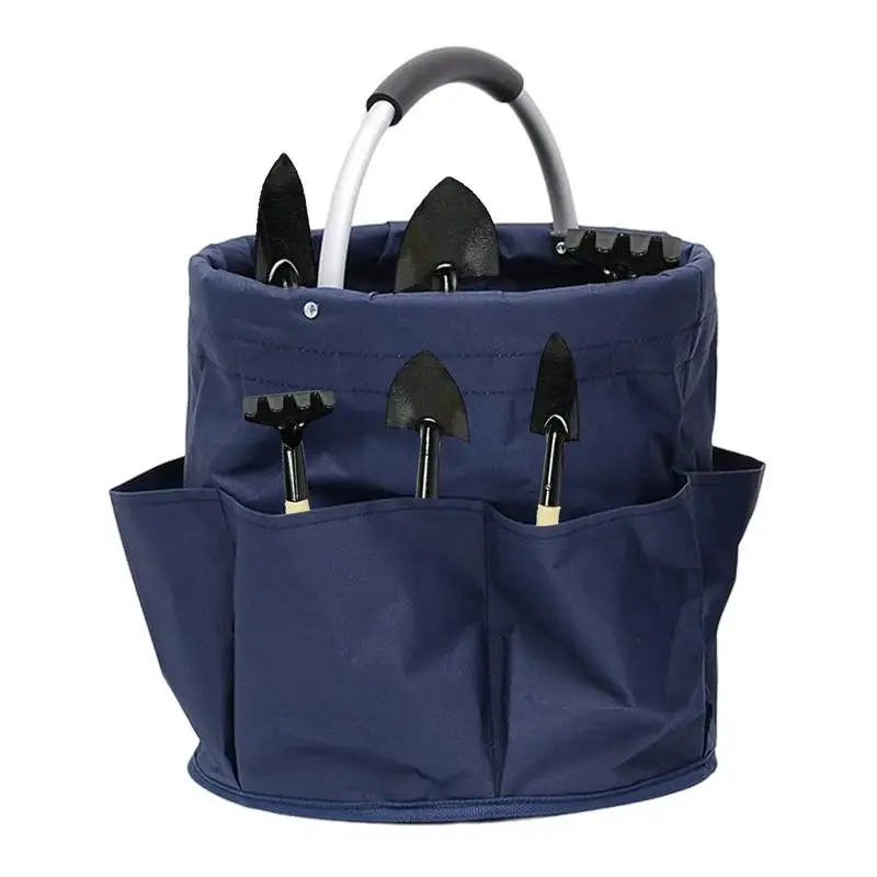 

Garden Tool Bag Foldable Gardening Tote With Pockets Plant Tool Set Store Content Bag Oxford Heavy-Duty Large Organizer Bag