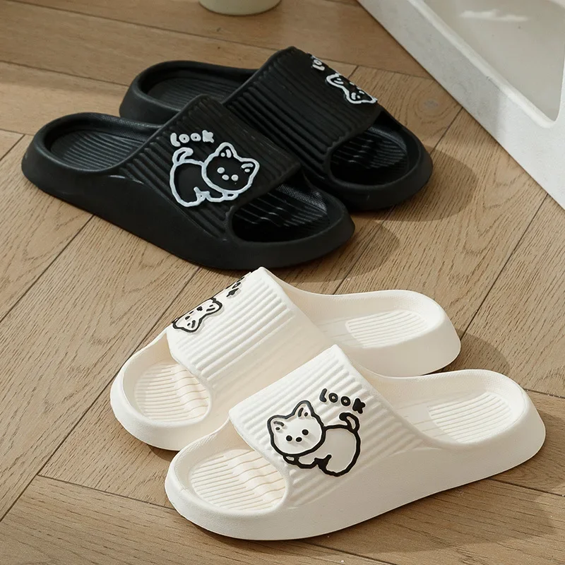 

Women's Cat Cartoon Platform Slippers Non-slip Thick Sole Flip Flops Beach Sandals Ladies Indoor Outdoor Home Footwear