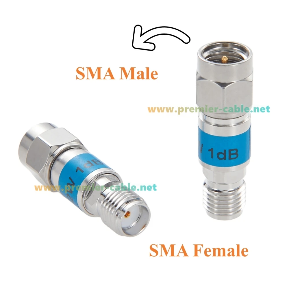 1dB-10dB 2W SMA RF Attenuator 50 Ohm SMA Male to Female Fixed Coaxial Attenuator DC-6GHz Low VSWR for SDR, Ham Radio, WiFi, GPS