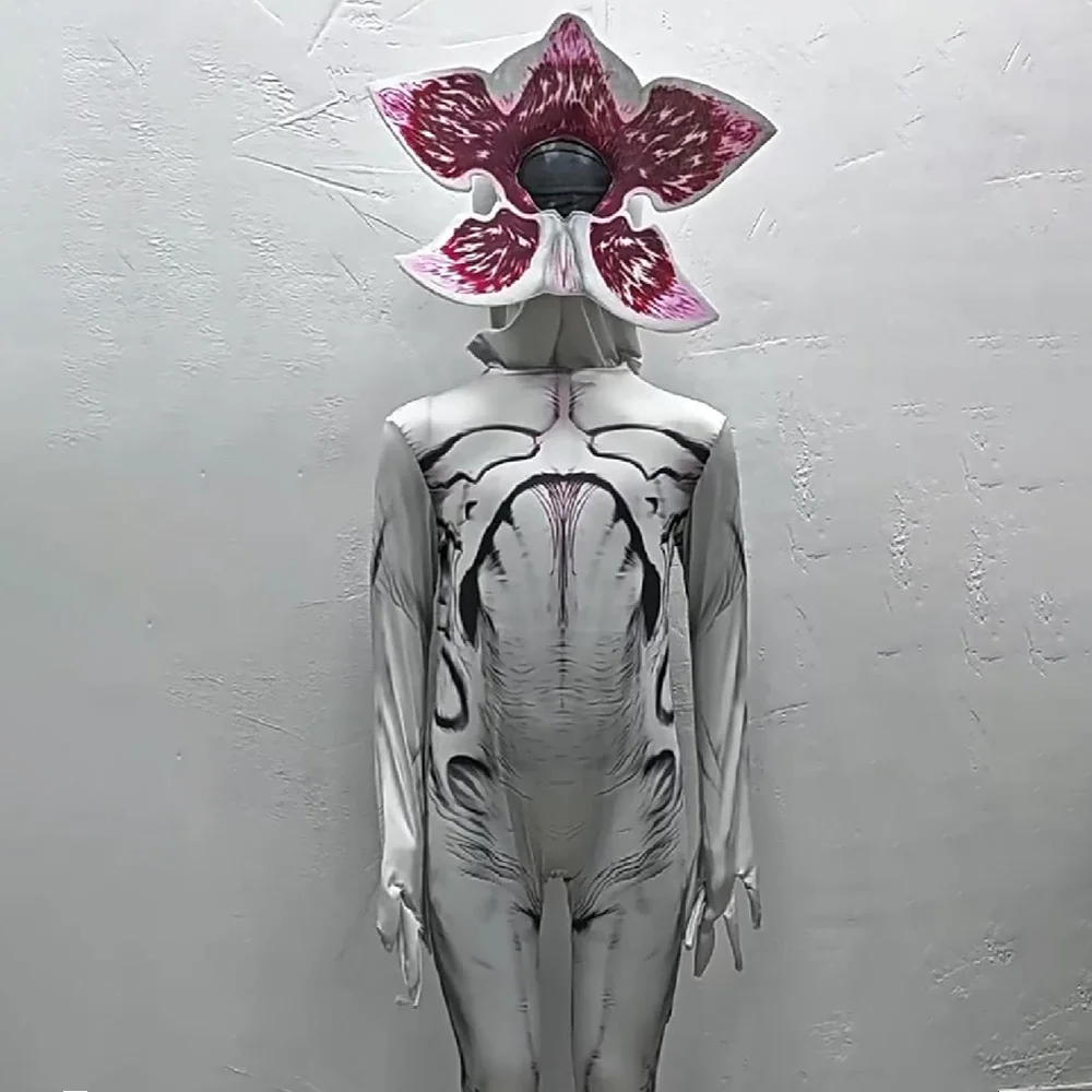 

Kids Adult Demogorgon Cannibal Jumpsuit Costume Cosplay Corpse Flower Zombie Monster Carnival Halloween Party Tights Costumes