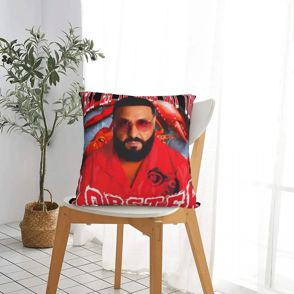 DJ Khaled Tell Em Bring Out The Lobster Square Pillowcases Polyester Living Room Cushion Case Funny Decor Pillow Cover 40*40