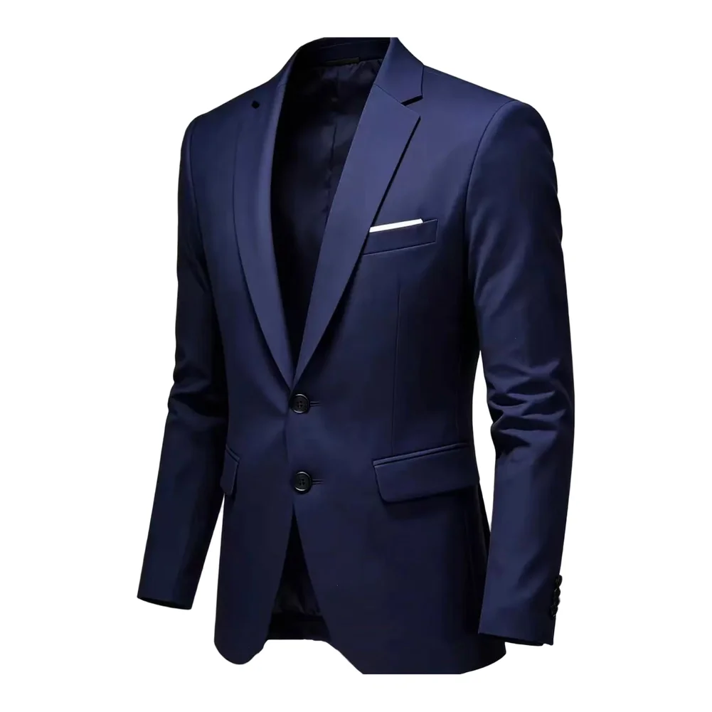 Men Suit Jacket For Slim Solid Lapel Single-breasted Long Sleeve For Coat Men's Fashion Suit Thin Menswear