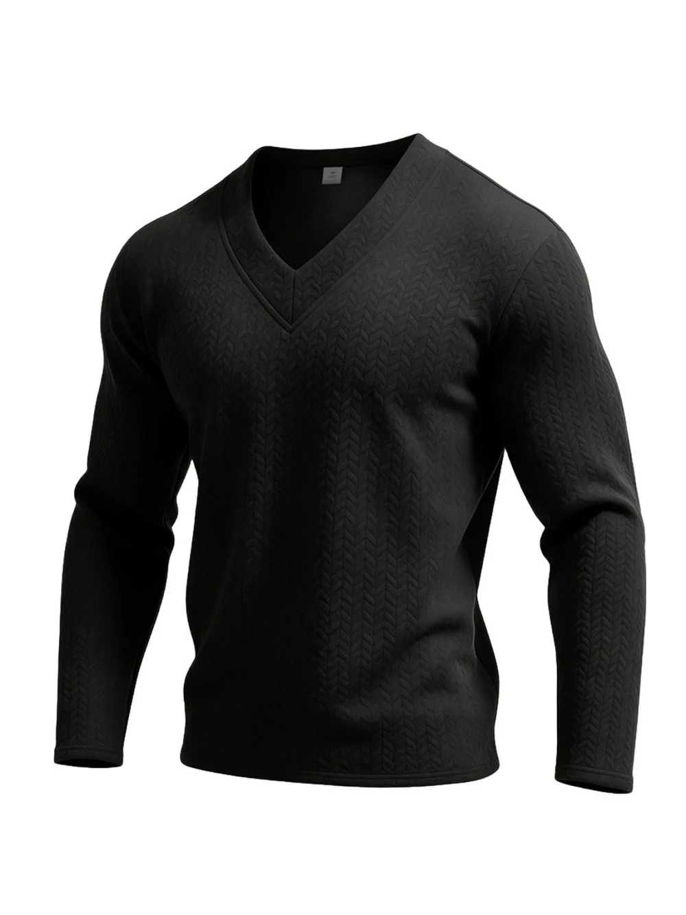 New Sweatwear Men's V Neck Basic Solid Color Sweaters Round Neck Elastic Pullovers Warm Autumn Knitted Oversized Sweater Men