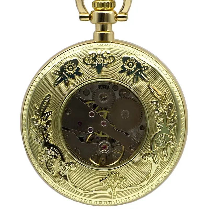 

Top Brand Luxury Open Face Mechanical Pocket Watch Analog Display Pendant Clock with Chain for Men Women PJX1390