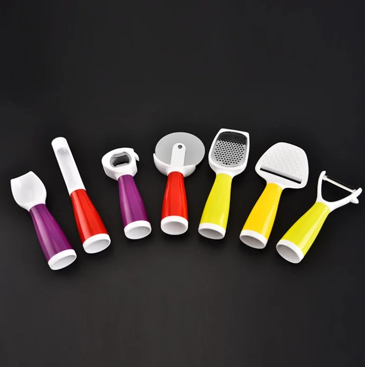 キッチン用品8点セット プラスチック製キッチンツール ピザナイフ ピザシャベル カラーボックスセット