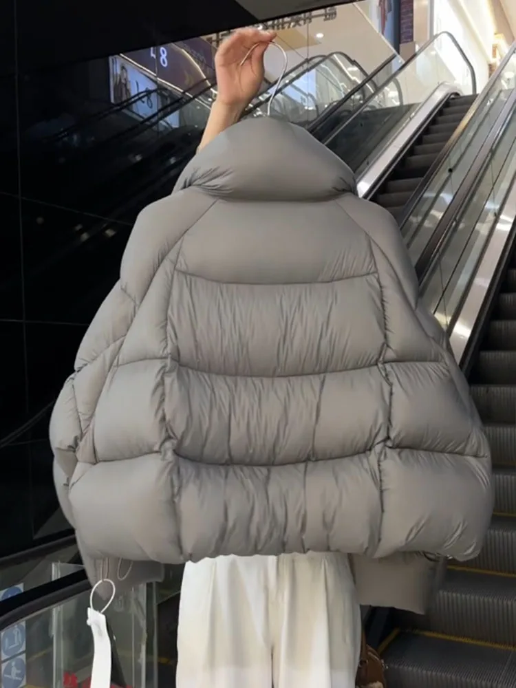 Sli ort ey Women's down Jaet Winter 2025 New Faion Cact Size Bread Coat Thi Outerwear Commute Sle Polyeste...