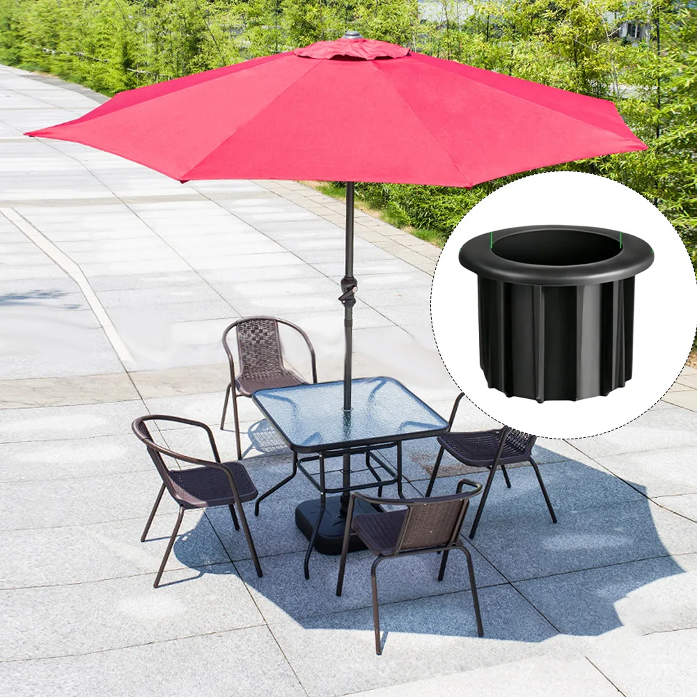 Umbrella Pole Socket Bushing Plastic Ring for Patio Table 32mm 38mm 48mm Hole Sizes Slanted Sleeve and Mounting Screw
