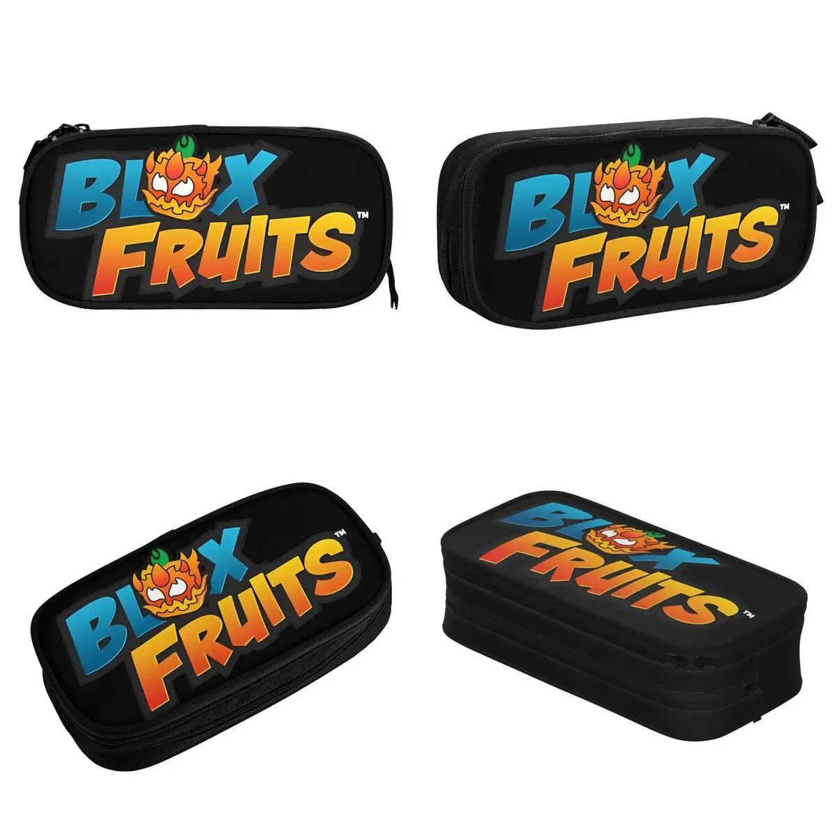 Blox Fruits Merch Game Logo Pencil Cases Creative Pen Box Bag Girl Boy Large Storage Office Cosmetic Pencil Box