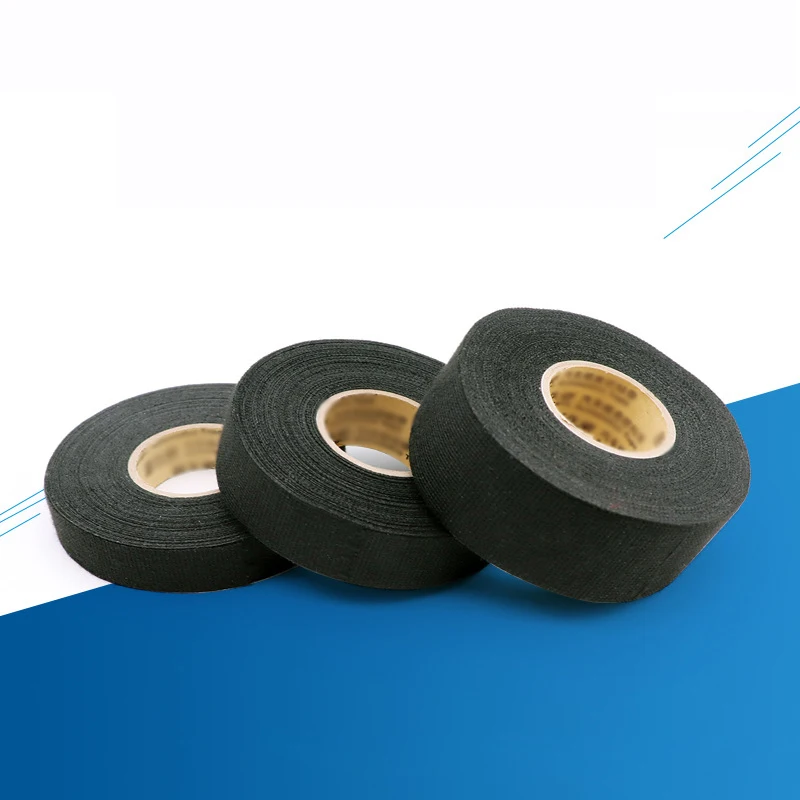 15M 9/15/19/25MM Heat-resistant Adhesive Cloth Fabric Tape For Automotive Cable Tape Harness Wiring Loom Electrical Heat Tape