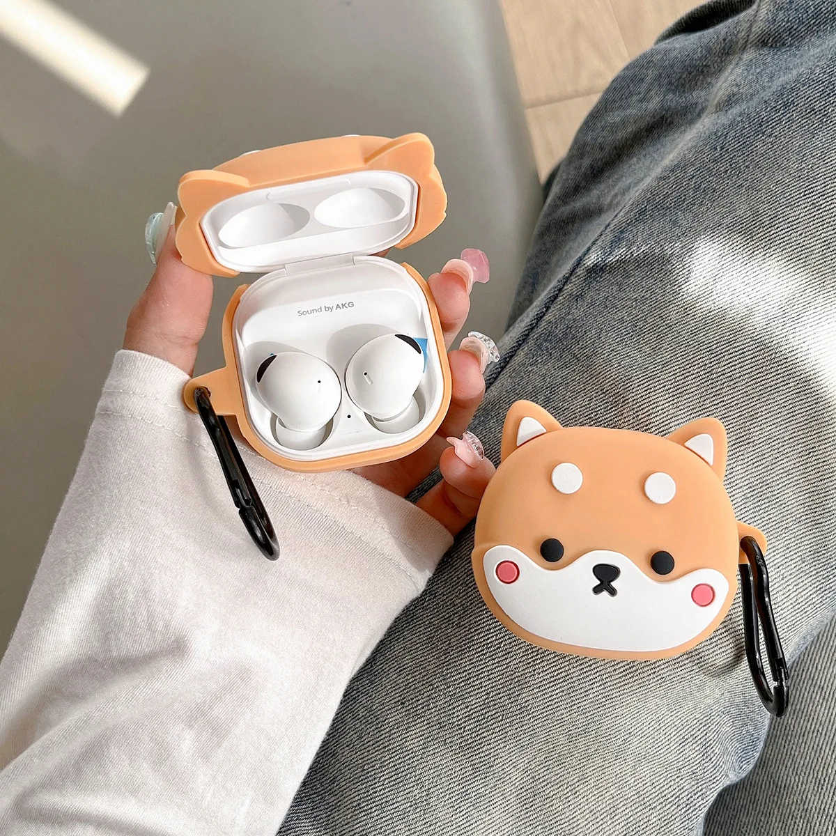 Cartoon Corgi Dog Case for Samsung Galaxy Buds Pro Live 2 Buds2 Pro Cover Protective Silicone Shell Shield for Galaxy Buds FE