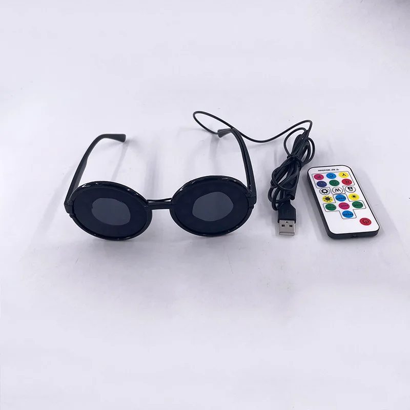 Gafas luminosas con luz LED en espiral, accesorio para fiesta, club nocturno, Bar, Rave, Cosplay de Halloween, accesorios de Anime, ropa de escenario para adultos, hombres y mujeres