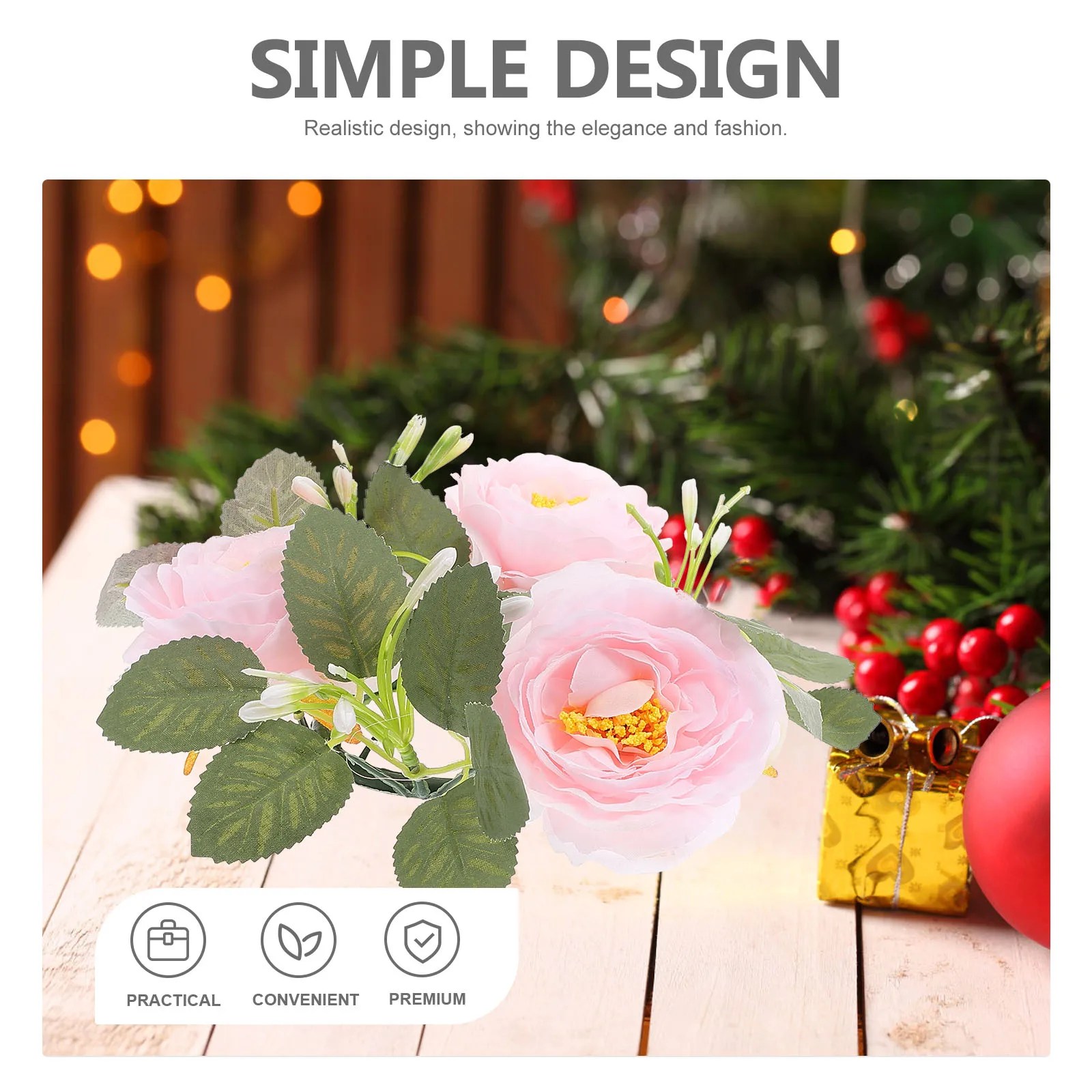 

Small Wreath Simulation Green Leaves Exquisite Craftsmanship Wedding Home Decor Table Placement Gift Idea