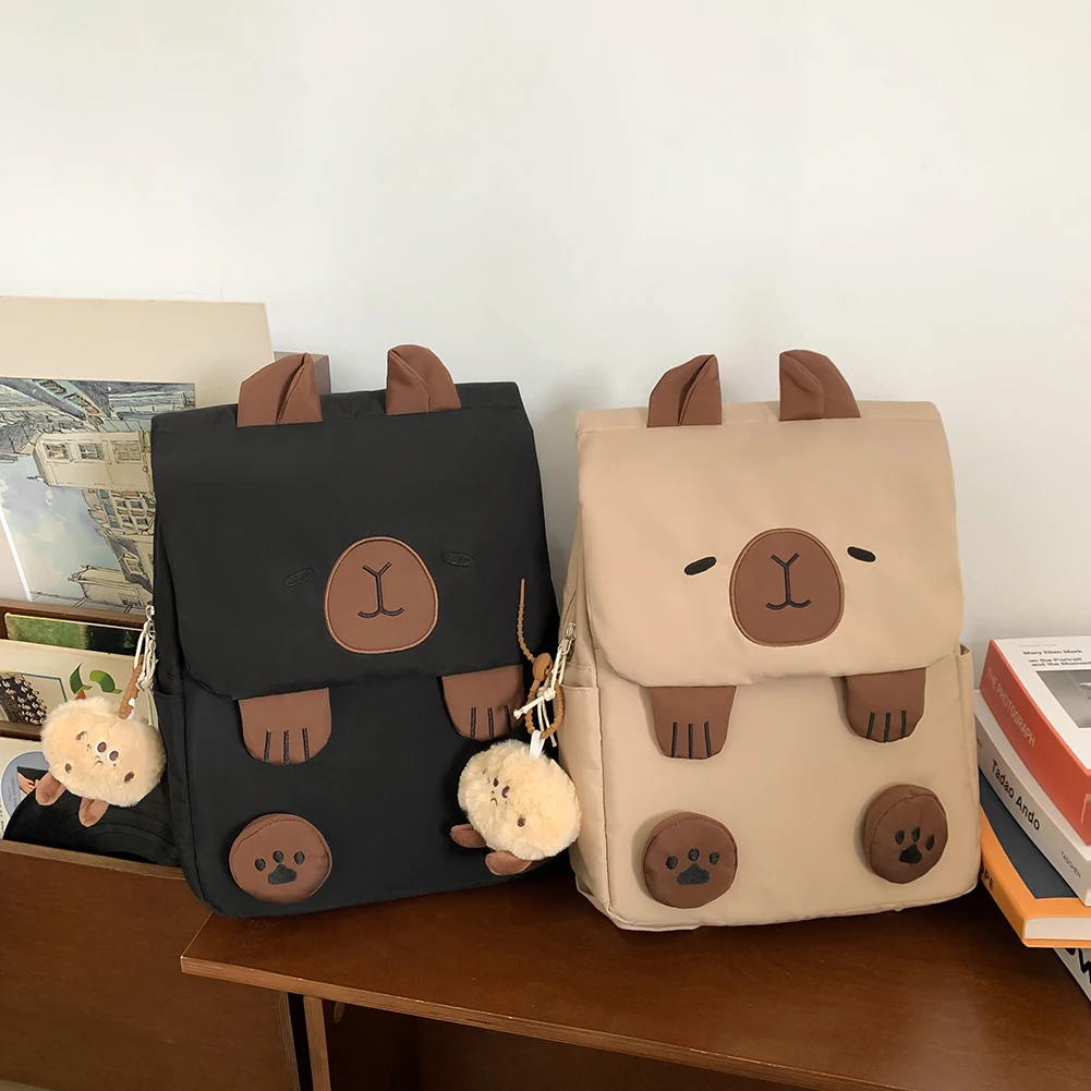 Zaino Capybara con chiusura a cerniera Zaino Borsa da scuola da donna Cinghie regolabili Borsa da viaggio Regali per gli amanti del capibara
