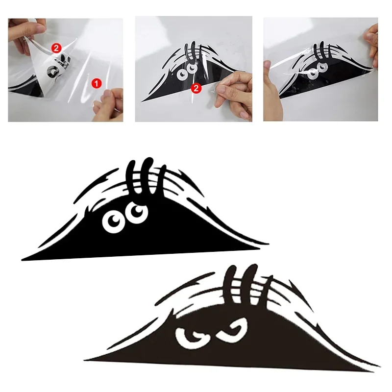 Pegatinas creativas y bonitas de pequeño monstruo para mirar coches, pegatina impermeable para el cuerpo, antiarañazos, accesorios de decoración externos para automóviles