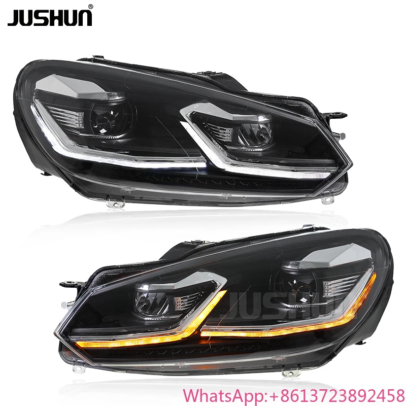 

Светодиодные фары JUSHUN для Volkswagen Golf 6 Mk6 2009-2013, готовые к установке, модифицированные передние фары, автомобильные аксессуары