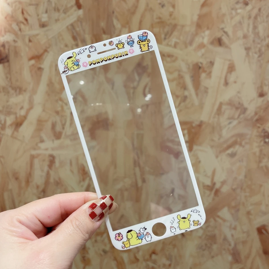 3D Full Cover Screen Protector For iPhone 6 6S 7 8 8Plus SE2020 2022 Tempered Glass Hello Kitty Melody Kuromi Cinnamoroll