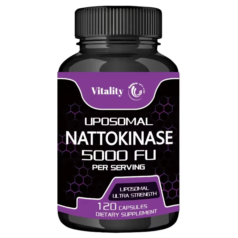 كبسولات حيوية Nattokinase المكملية -5000 فائق التوهج - تركيبة غنية بالإنزيم لمكملات صحة القلب وتنظيم الدم