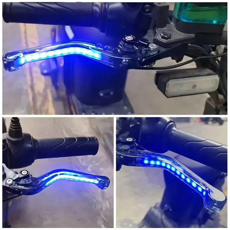 دراجة نارية CNC دواسة فرامل رافعة 6x قابل للتعديل الهيدروليكية مع مصباح إشارة LED ، العالمي صالح للدراجات الترابية GY6 125-150cc