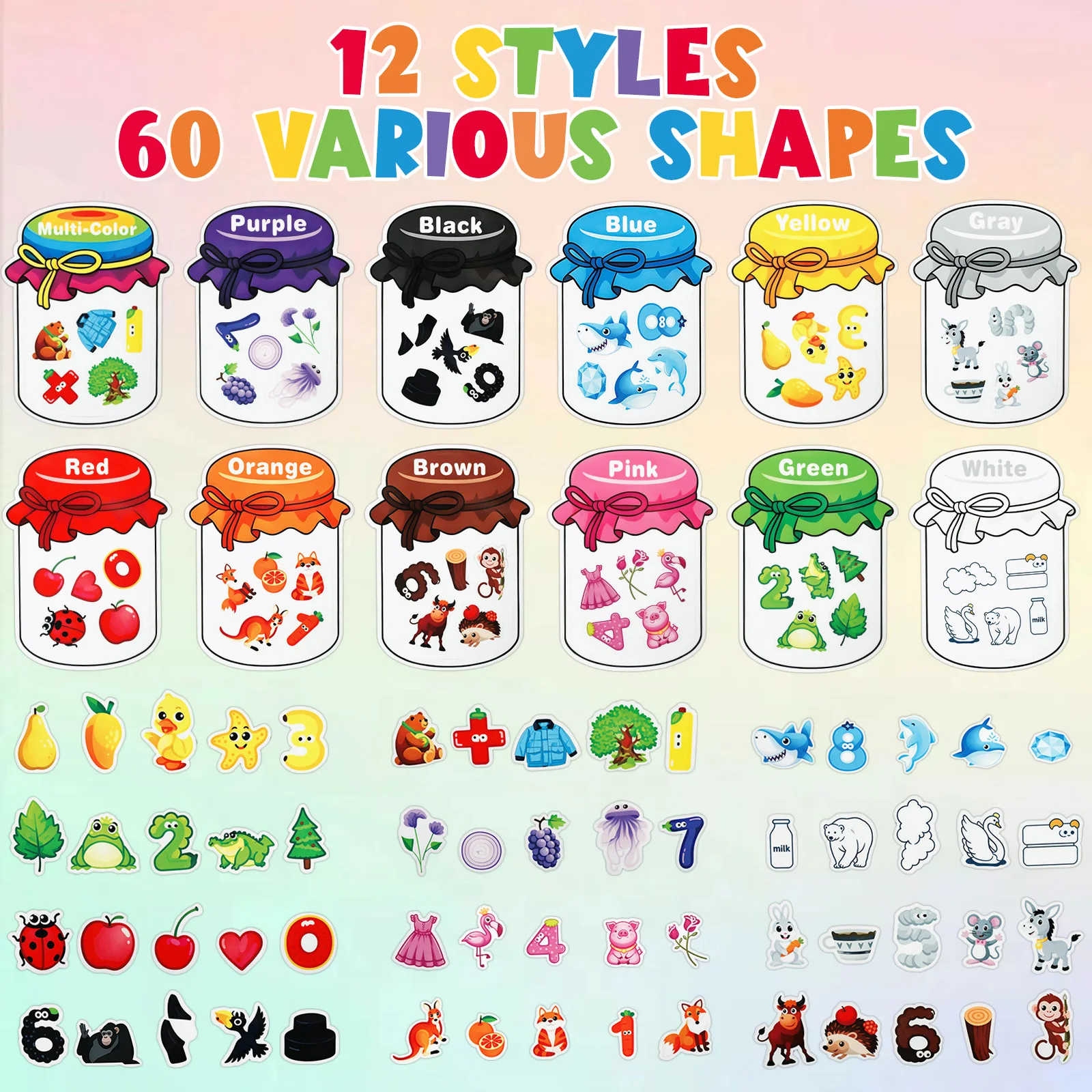 12Pcs Magnetic Color Sorting Toys Magnets Educational Refrigerator Whiteboard for Magnets Learning Colors Preschool Circle Time