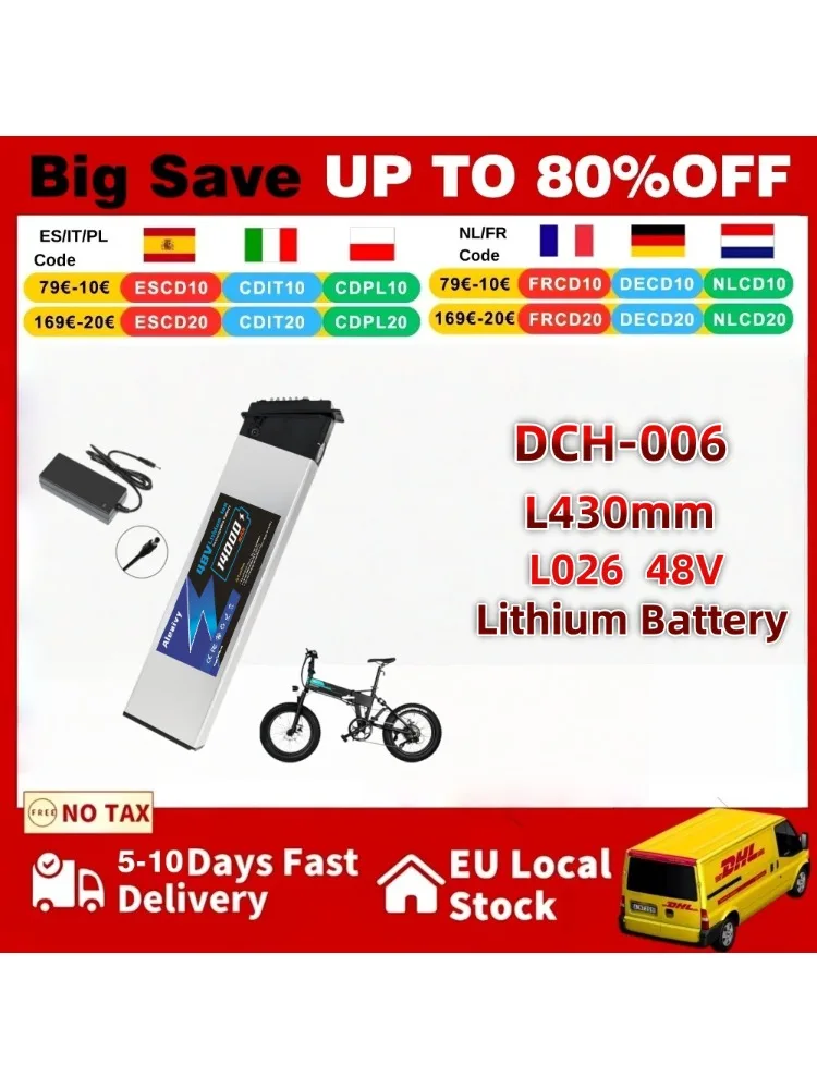 DCH-006 48V 14AH Lithium-Akku Ersatz für MX01 LAFLY X3 JINGHMA R7 R5 Faltrad Passend für 250W 750W 1000W Motoren