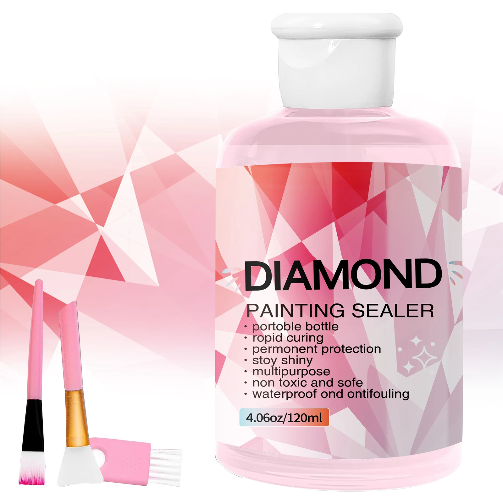 Diamond Painting Sealer Glue Kits 120ML with 3 Pcs Brushes Puzzle Glue Diamond Painting Accessories and Tools for Adults