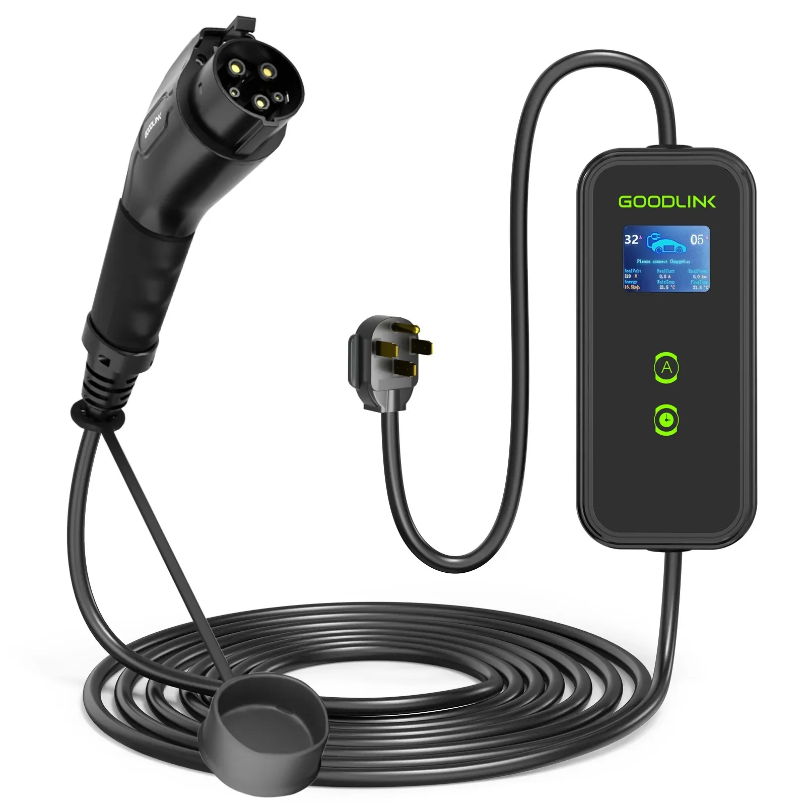 Goodlink Level 2 EV Charger (32Amp, 240V, NEMA 14-50P),  EVSE SAE J1772 EV, Portable Outdoor Electric Vehicle Charge