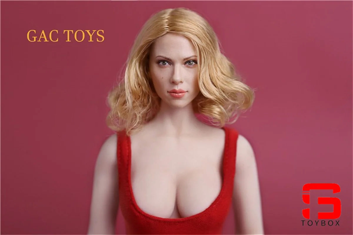 Gactoys gc002 1/6 scarlett johansson cabeça esculpida cabeça de soldado feminino escultura modelo caber figura de ação de 12 polegadas corpo bonecas