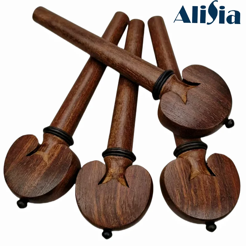 4pcs Good Cello Pegs Carved Ebony Jujube wood Cello Accessories 4/4 Full Size