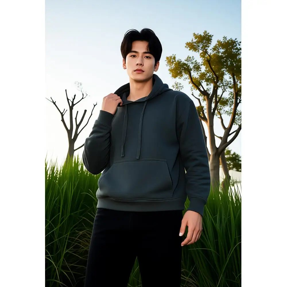 

Men's classic pullover hoodie made of cotton blend is comfortable and soft for daily casual wear. It is a must-have for winter