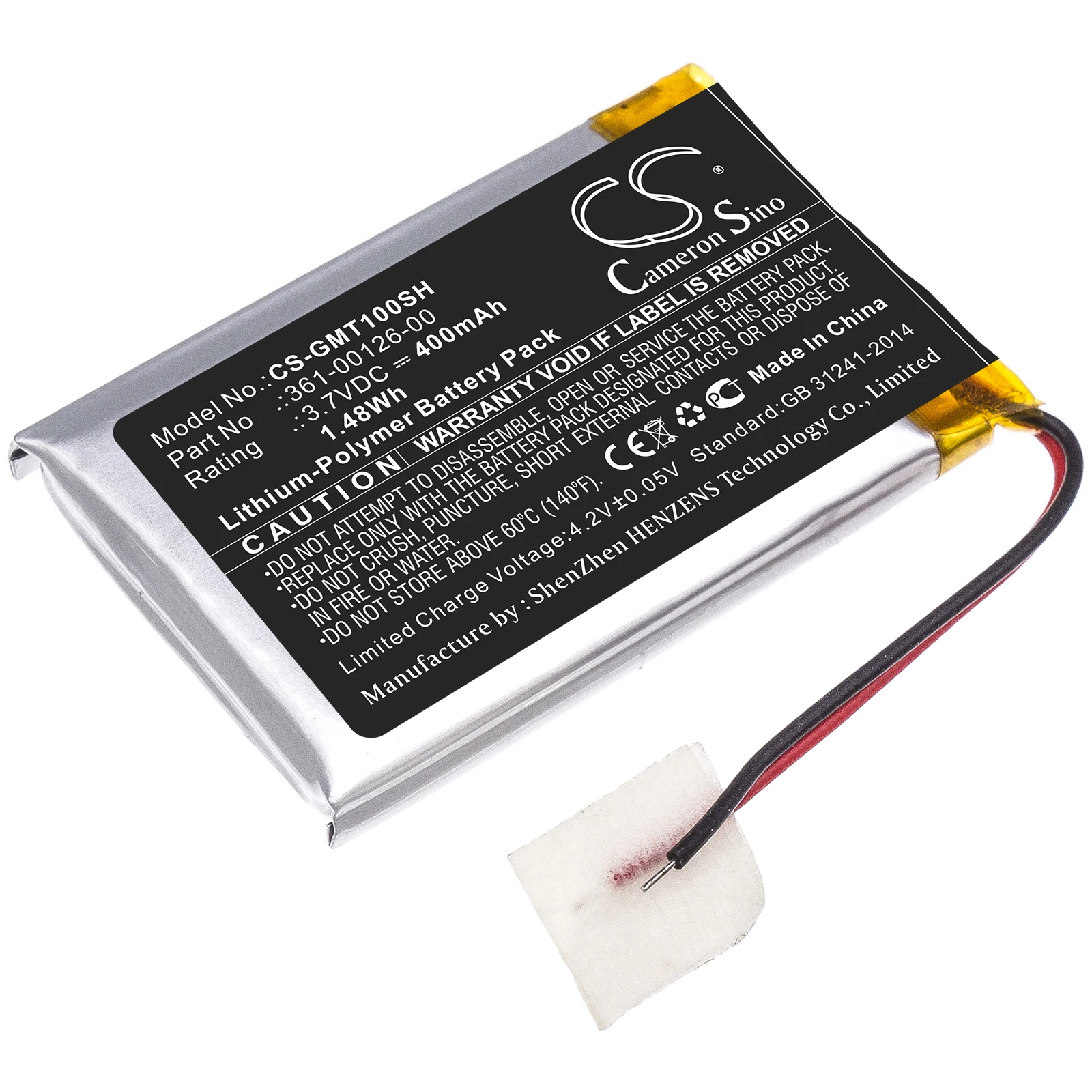 

Li-Polymer Smartwatch Battery for Garmin, 3.7V, 400mAh, Compatible Models: 010-02357-00, Tactix Delta(Part No:361-00126-00)