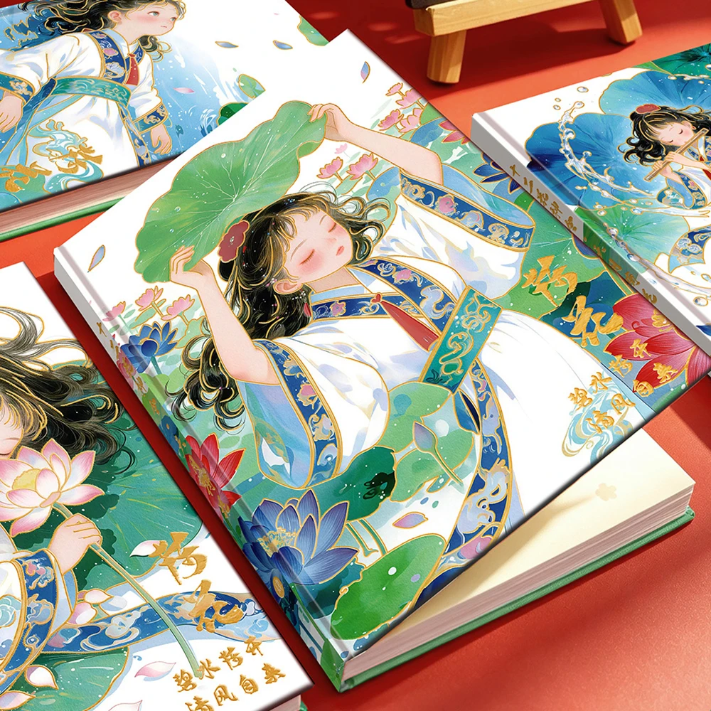 Twelve Flower Gods A5 color page notebook, China-Chic high appearance student notebook, gifts, 96 full-color inside pages