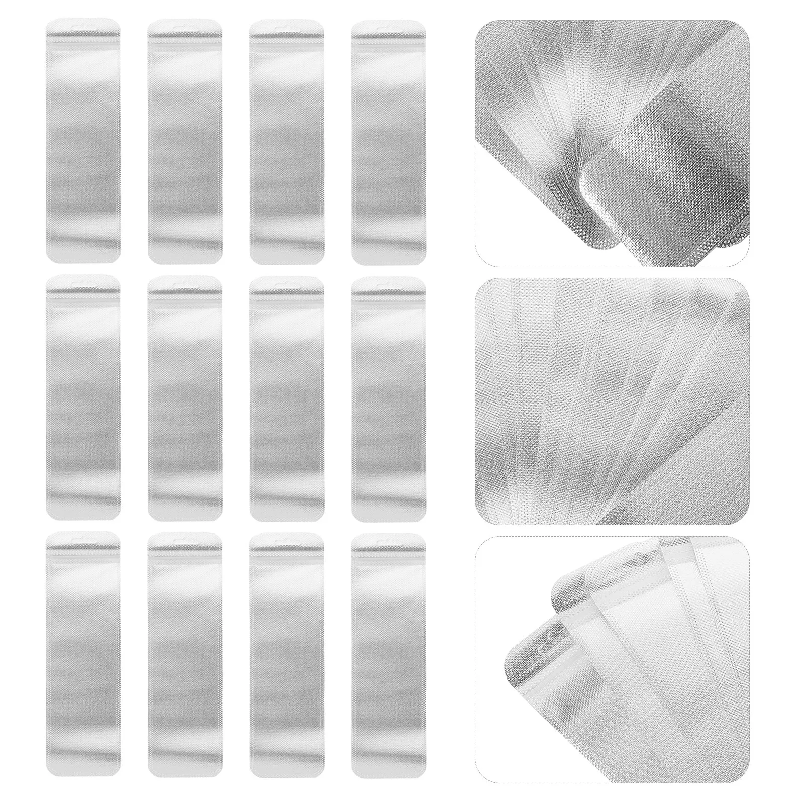 50Pcs Reusable Pen Storage Bag Long Self Sealing Bag for Fountain Pens Brushes Lip Gloss Jewels Gift Supplies Puncture Resistant