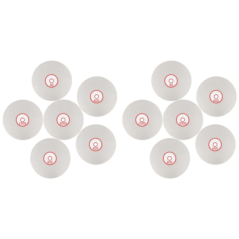 

A27F-Diamond Polishing Disc Set 12 PCS, 6Inch Diamond Flat Lap 80/400/600/800/1500/3000 Grit Wheel Lapping Grinding Disc Tool