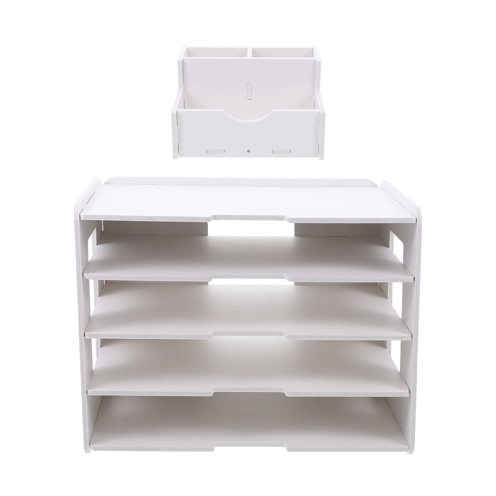 

1 Set Of Office File Storage Rack File Holder Dormitory File Storage Rack Plastic File Organizer Racks Holder Desktop Paper