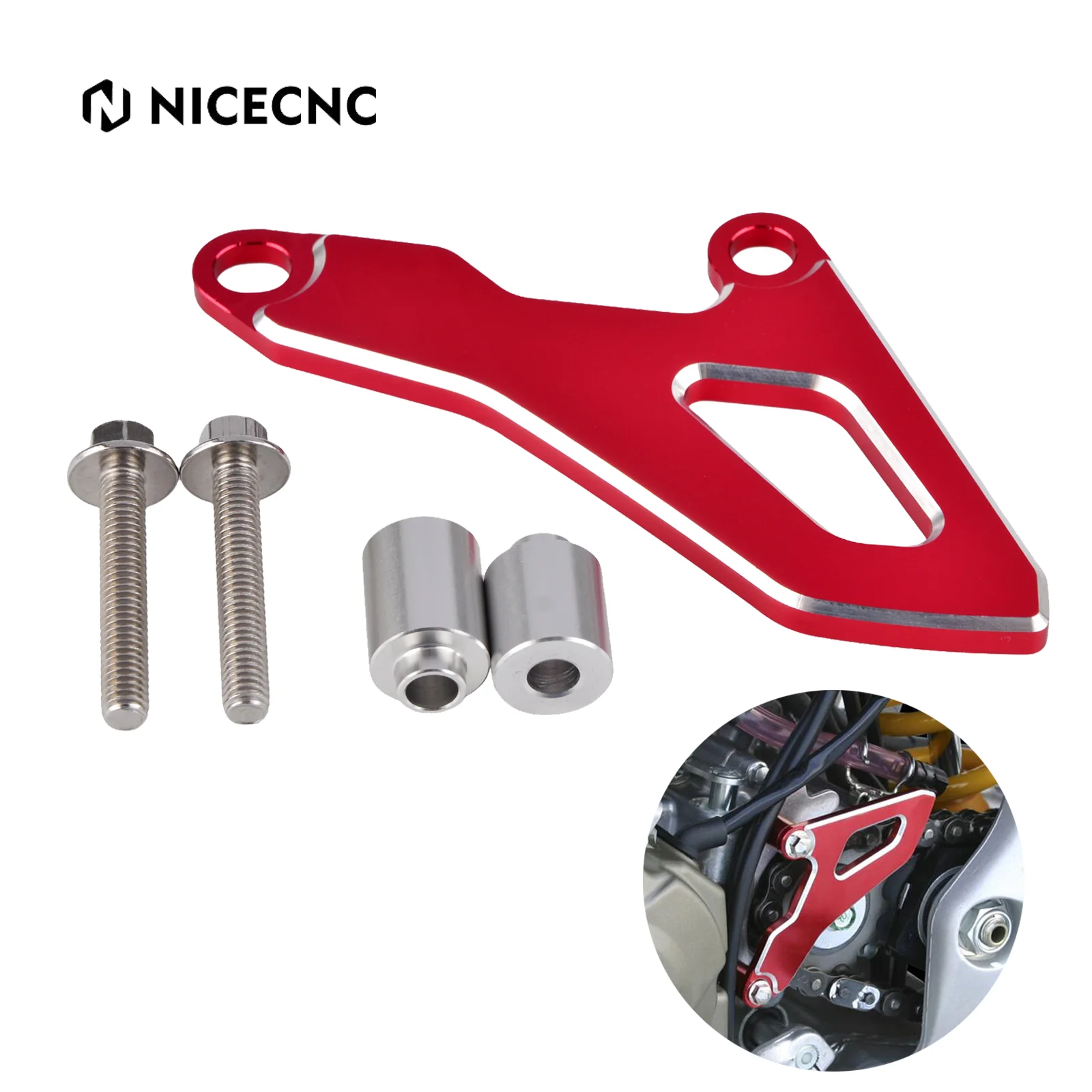 NICECNC protector de cubierta de piñón delantero para Honda CR250R 2002-2007 CRF250R 2004-2009 CRF250X 2004-2017 para Yamaha YZ125 YZ125X