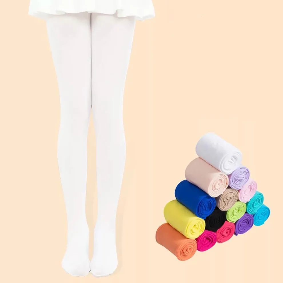 Collant per bambini Collant per danza classica per ragazze Calza per bambini Velluto Solido bianco Collant Calze per ragazze Collant per bambini