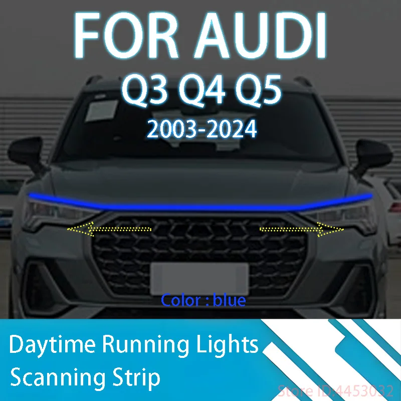 FOR AUDI Q3 Q4 Q5 2003-2024 New Upgrade LED Daytime Running Light Scan Starting Car Hood DRL Guide Decorative Ambient Lamp 12V view 3