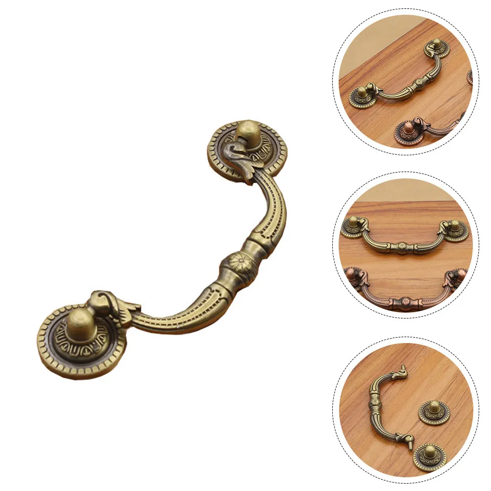 

2Pcs Vintage Handles Retro Door Handle Durable Zinc Alloy Furniture Accessory for Cabinets Drawers Drawer Handle