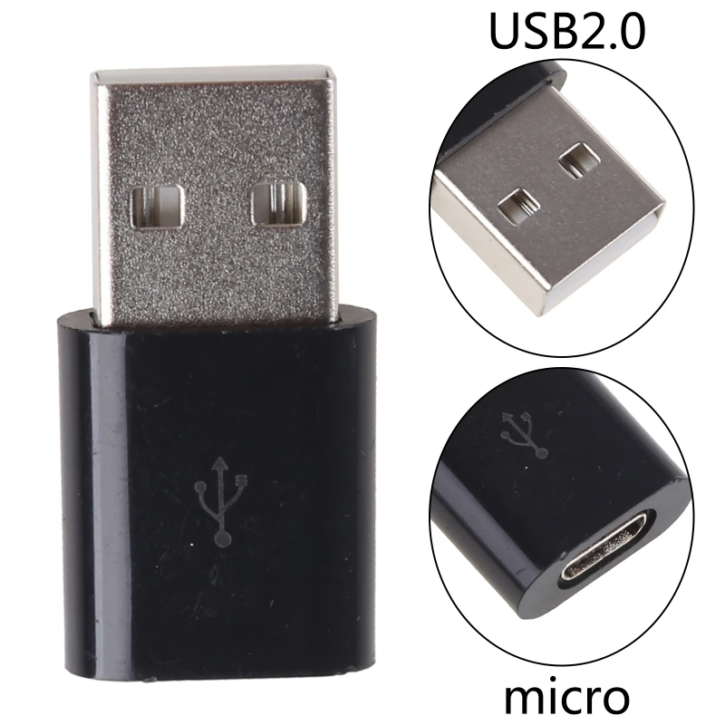 USB 2.0 Male to Micro USB Female Adapter Converter For Micro USB Fan Card Reader