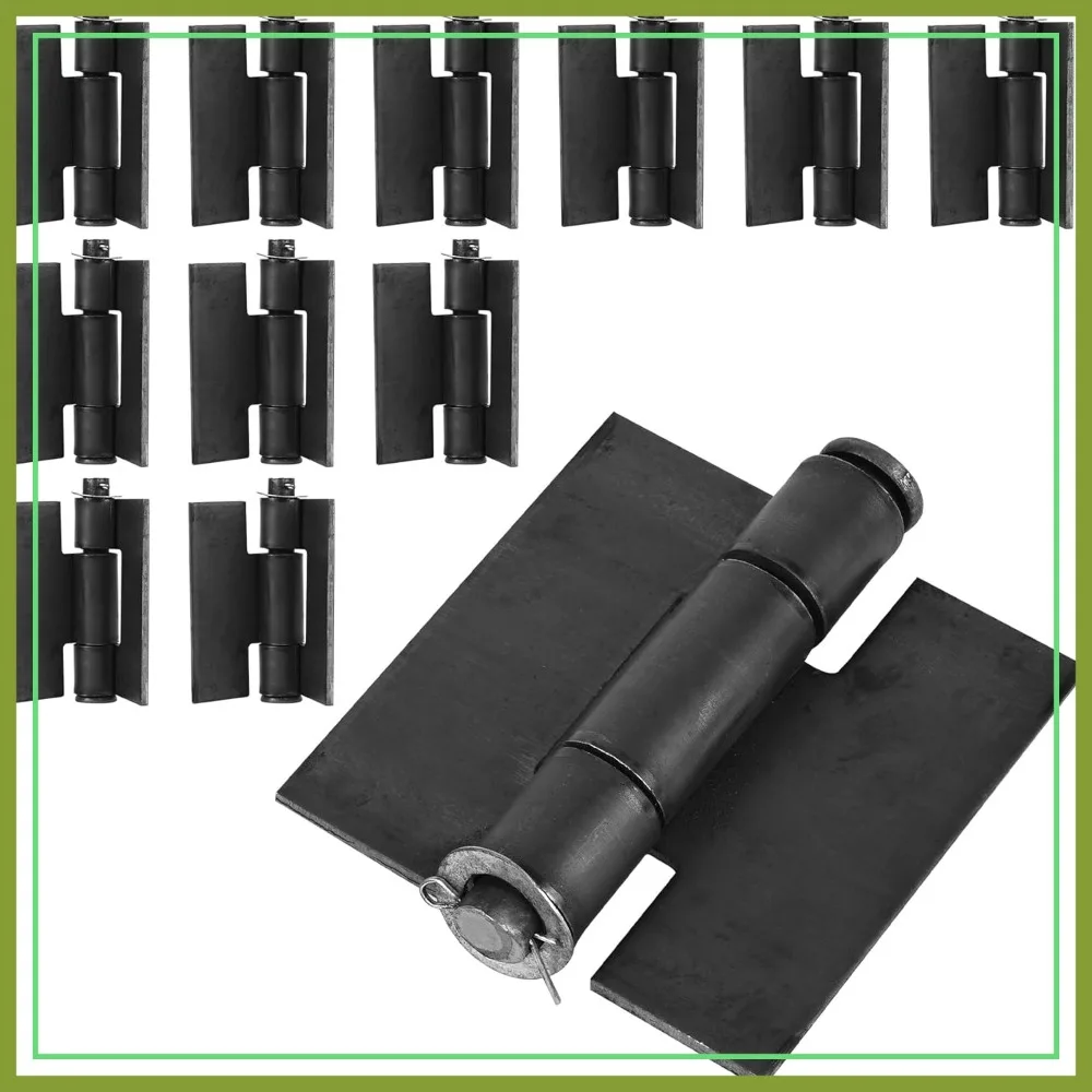 

Heavy Duty Weld On Hinges 4.4" x 4" Steel Butterfly Hinges 5mm Thick 270° Rotation for Gates Doors Trailers 12 Pack