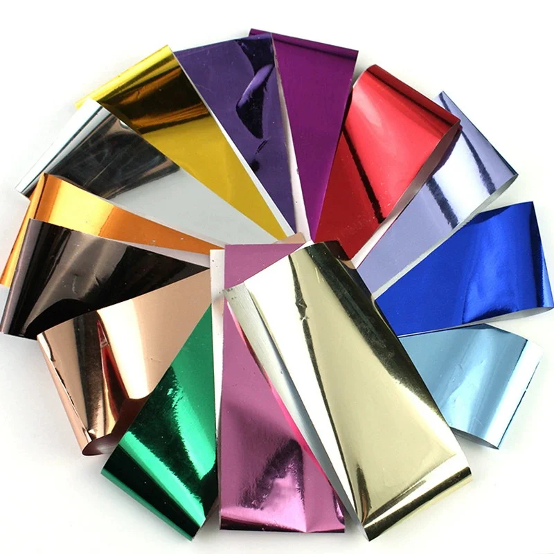 1Bag Mirror Silver/Gold Transfer Nail Stickers